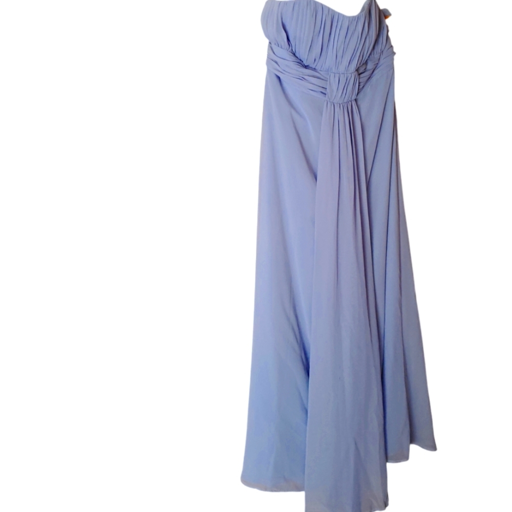 ALFRED ANGELO LONG CHIFFON with Raunching Riviera Blue Bridesmaids Dress 16W